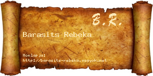 Barasits Rebeka névjegykártya
